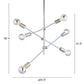 HomeRoots Labyrinthine Six Light Ceiling Lamp in Chrome Finish