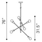 HomeRoots Labyrinthine Six Light Ceiling Lamp in Chrome Finish