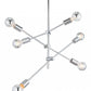 HomeRoots Labyrinthine Six Light Ceiling Lamp in Chrome Finish