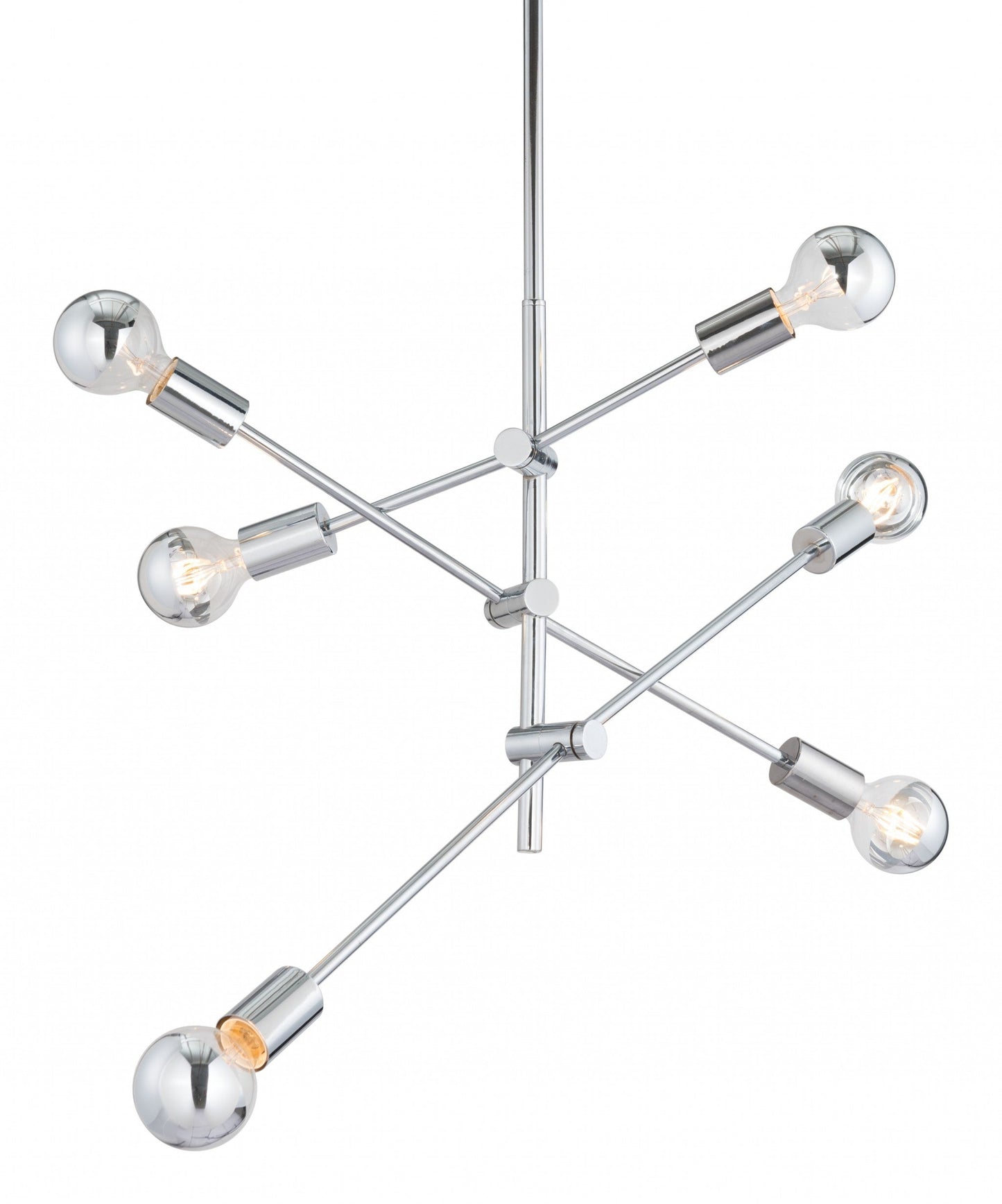 HomeRoots Labyrinthine Six Light Ceiling Lamp in Chrome Finish