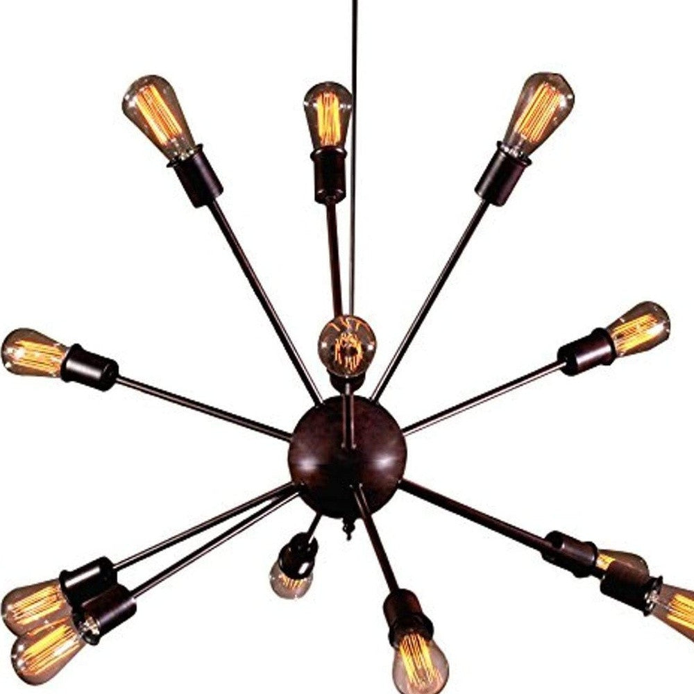 HomeRoots Laila 12-Light Edison Lamp With Bulbs In Bronze Finish