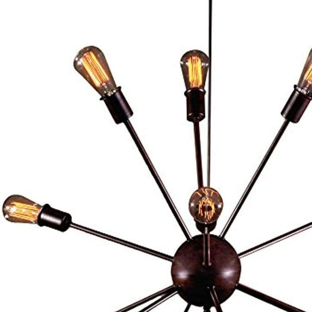HomeRoots Laila 12-Light Edison Lamp With Bulbs In Bronze Finish
