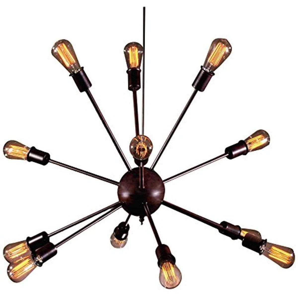 HomeRoots Laila 12-Light Edison Lamp With Bulbs In Bronze Finish