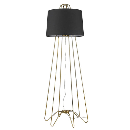 HomeRoots Lamia 1-Light Floor Lamp With Gold Finish