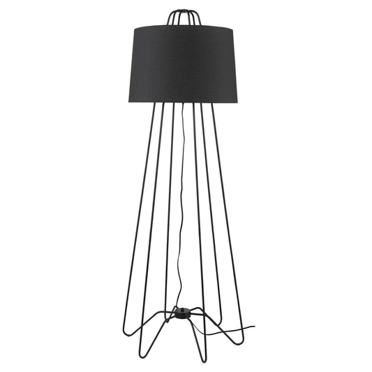 HomeRoots Lamia 1-Light Floor Lamp in Matte Black Finish