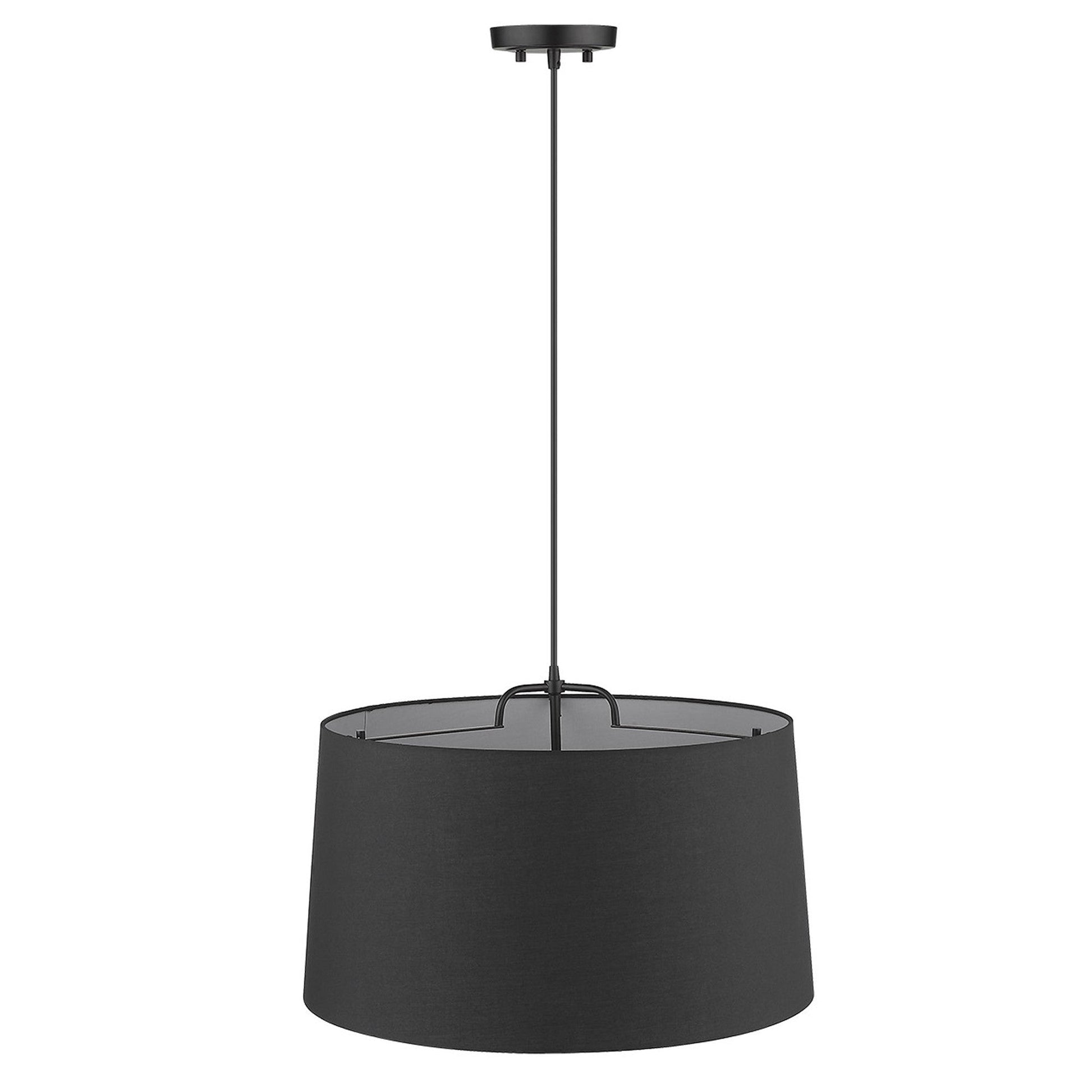 HomeRoots Lamia 3-Light Mini Pendant in Matte Black Finish