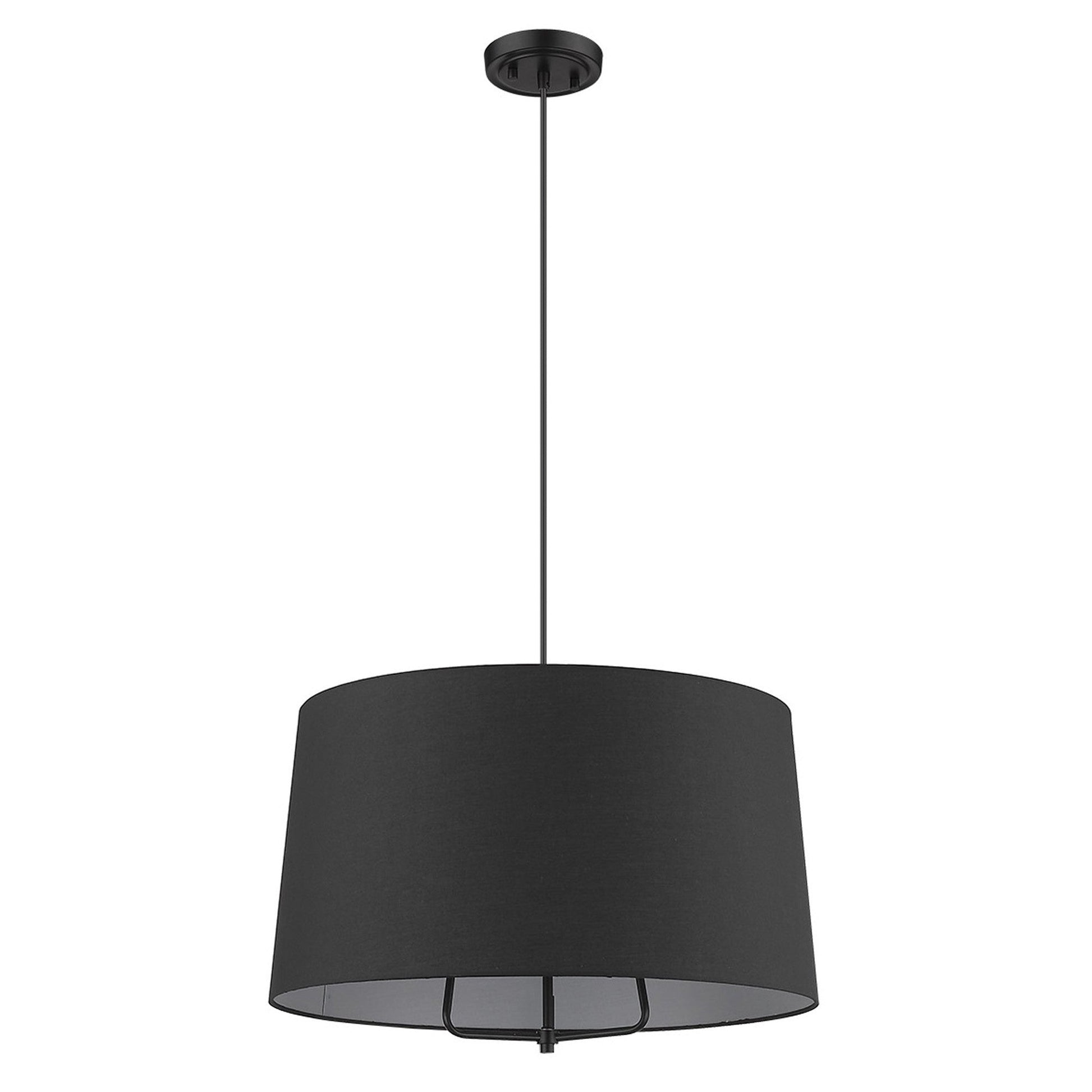 HomeRoots Lamia 3-Light Mini Pendant in Matte Black Finish