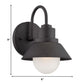 HomeRoots Lamp Shade Wall Light in Matte Black Finish