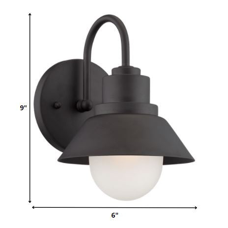 HomeRoots Lamp Shade Wall Light in Matte Black Finish