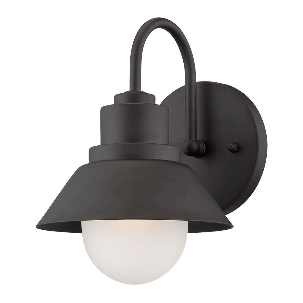 HomeRoots Lamp Shade Wall Light in Matte Black Finish
