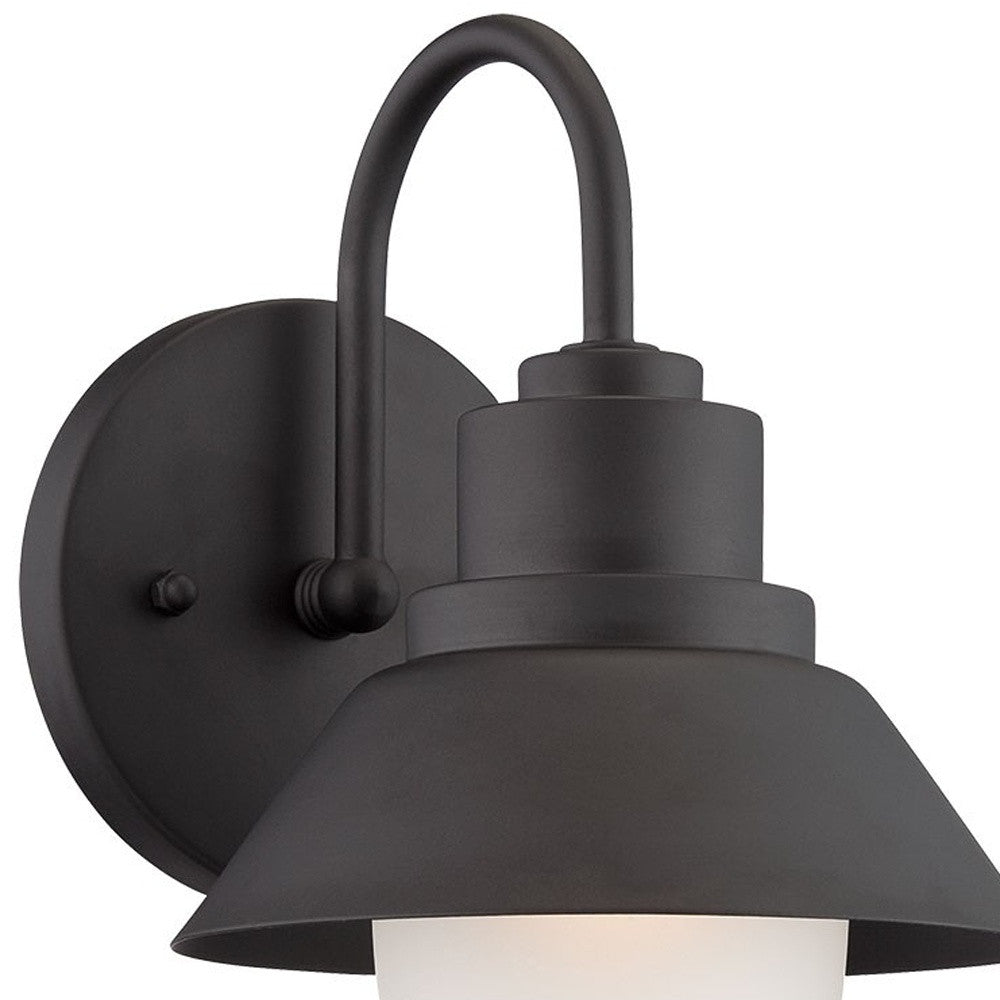 HomeRoots Lamp Shade Wall Light in Matte Black Finish