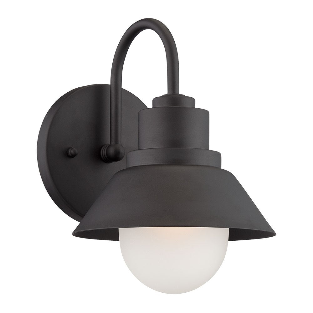 HomeRoots Lamp Shade Wall Light in Matte Black Finish