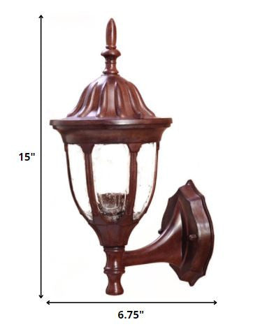 HomeRoots Lamp Shape Swing Arm Wall Light in Dark Brown Finish