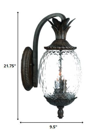 HomeRoots Lanai 3-Light Coral Wall Light in Black Finish