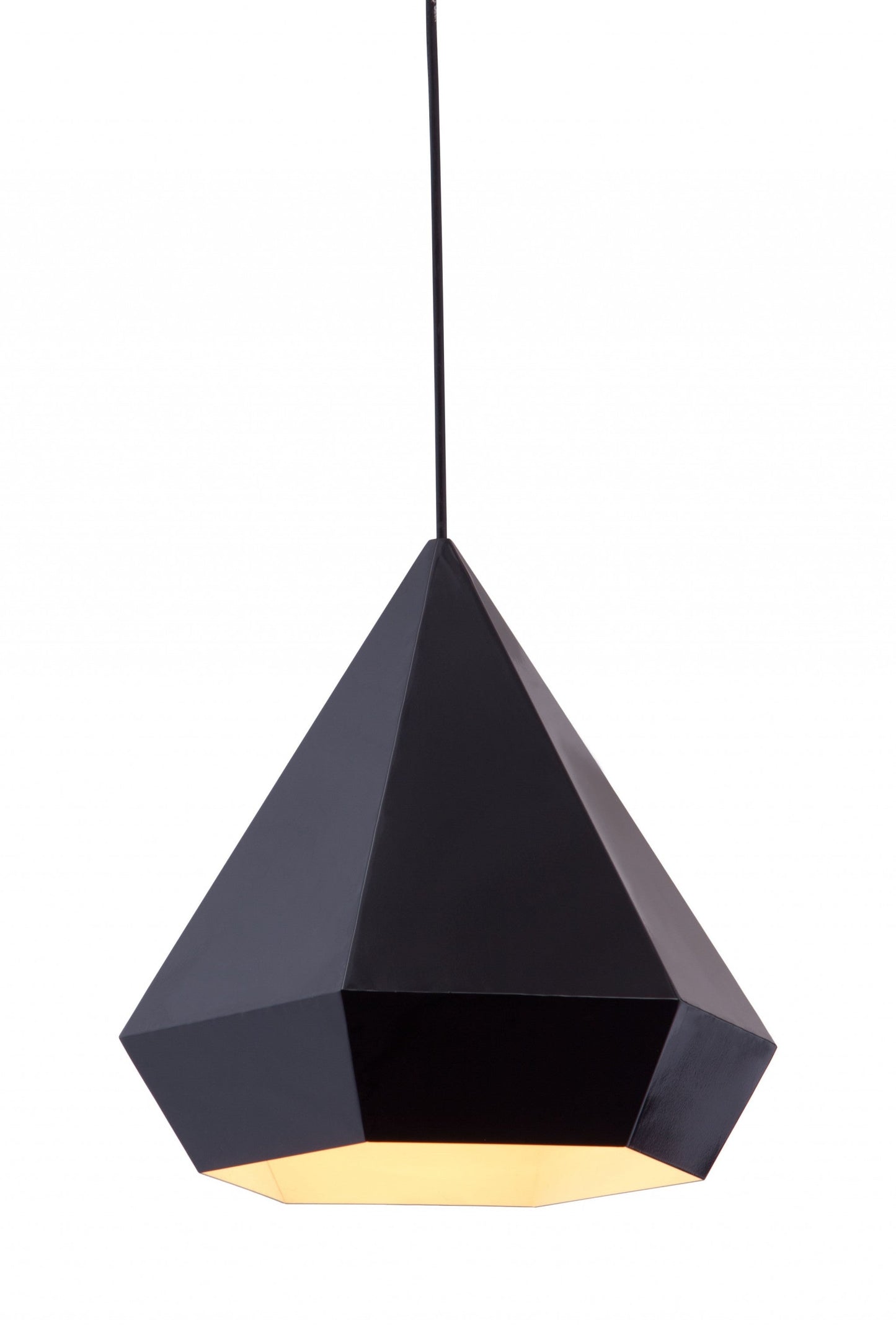 HomeRoots Lantern Geometric Dimmable Ceiling Light With Black Shades