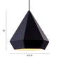 HomeRoots Lantern Geometric Dimmable Ceiling Light With Black Shades