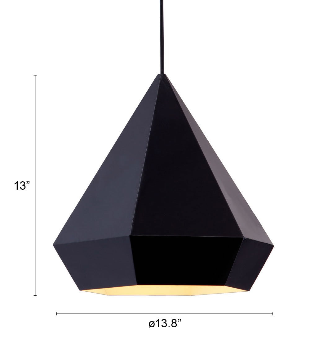 HomeRoots Lantern Geometric Dimmable Ceiling Light With Black Shades