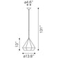 HomeRoots Lantern Geometric Dimmable Ceiling Light With Black Shades