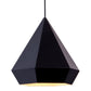 HomeRoots Lantern Geometric Dimmable Ceiling Light With Black Shades