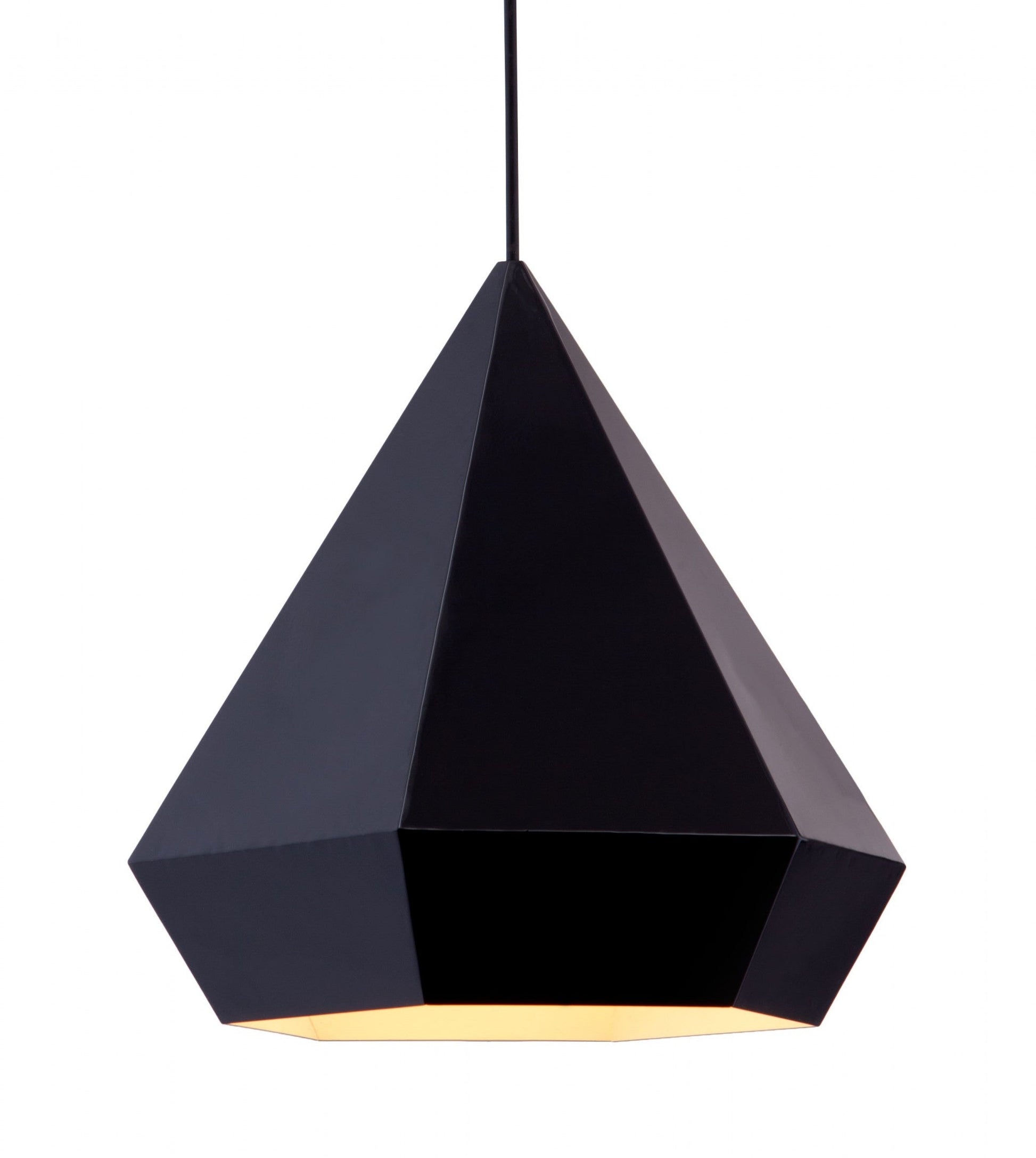 HomeRoots Lantern Geometric Dimmable Ceiling Light With Black Shades