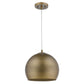 HomeRoots Latitude 1-Light Hand Painted Antique Gold Pendant With Gold Interior Shade