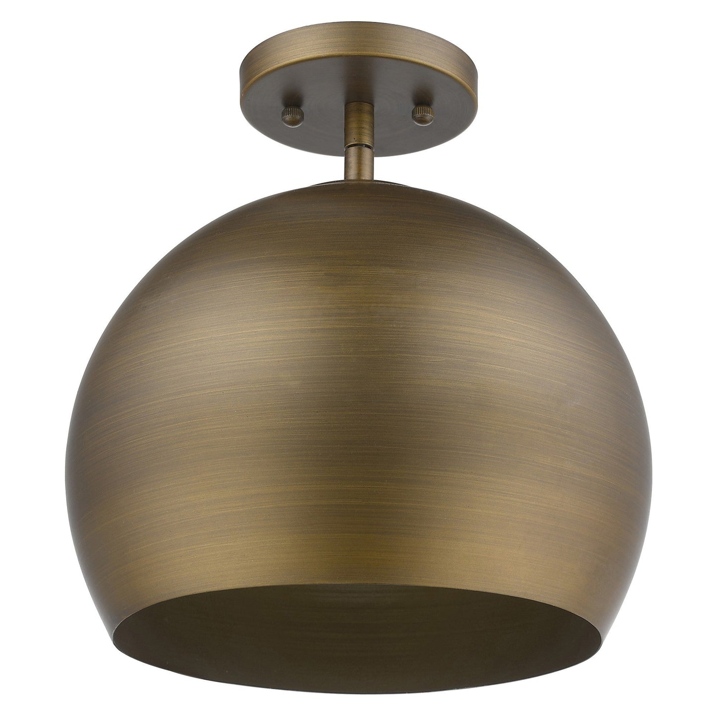 HomeRoots Latitude 1-Light Hand Painted Antique Gold Pendant With Gold Interior Shade