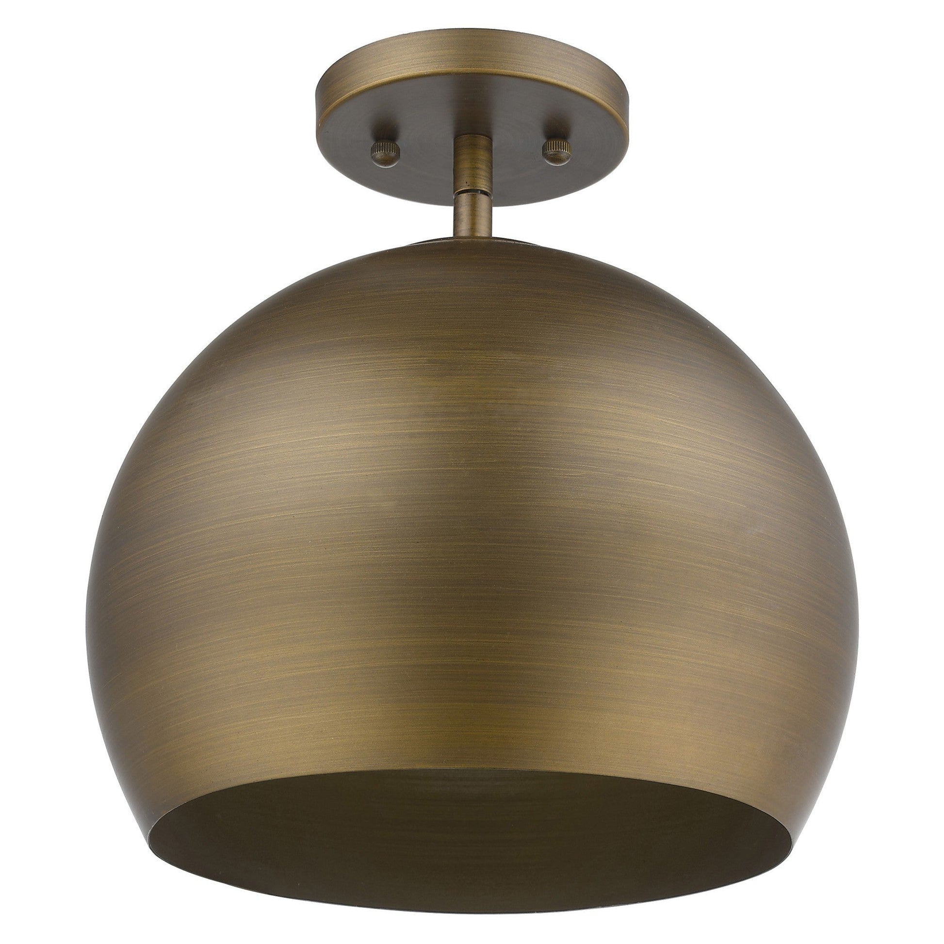 HomeRoots Latitude 1-Light Hand Painted Antique Gold Pendant With Gold Interior Shade