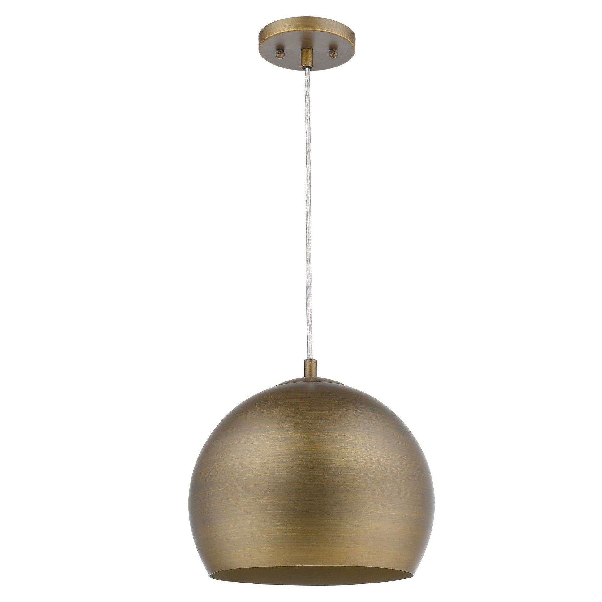 HomeRoots Latitude 1-Light Hand Painted Antique Gold Pendant With Gold Interior Shade