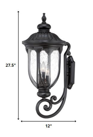 HomeRoots Laurens 3-Light Wall Light in Matte Black Finish
