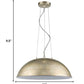 HomeRoots Layla 1-Light Bowl Pendant With Gloss White Interior Shade and Washed Gold Finish