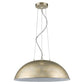 HomeRoots Layla 1-Light Bowl Pendant With Gloss White Interior Shade and Washed Gold Finish