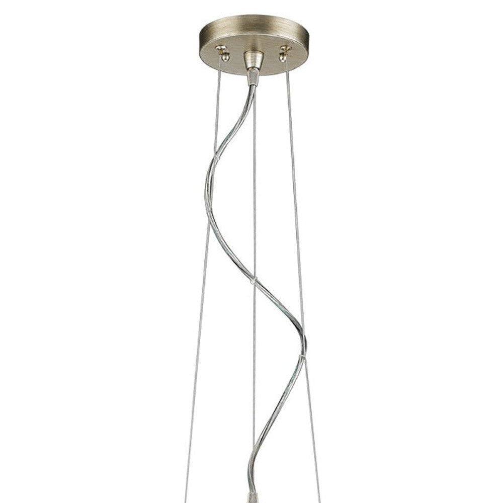 HomeRoots Layla 1-Light Bowl Pendant With Gloss White Interior Shade and Washed Gold Finish