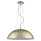 HomeRoots Layla 1-Light Bowl Pendant With Gloss White Interior Shade and Washed Gold Finish