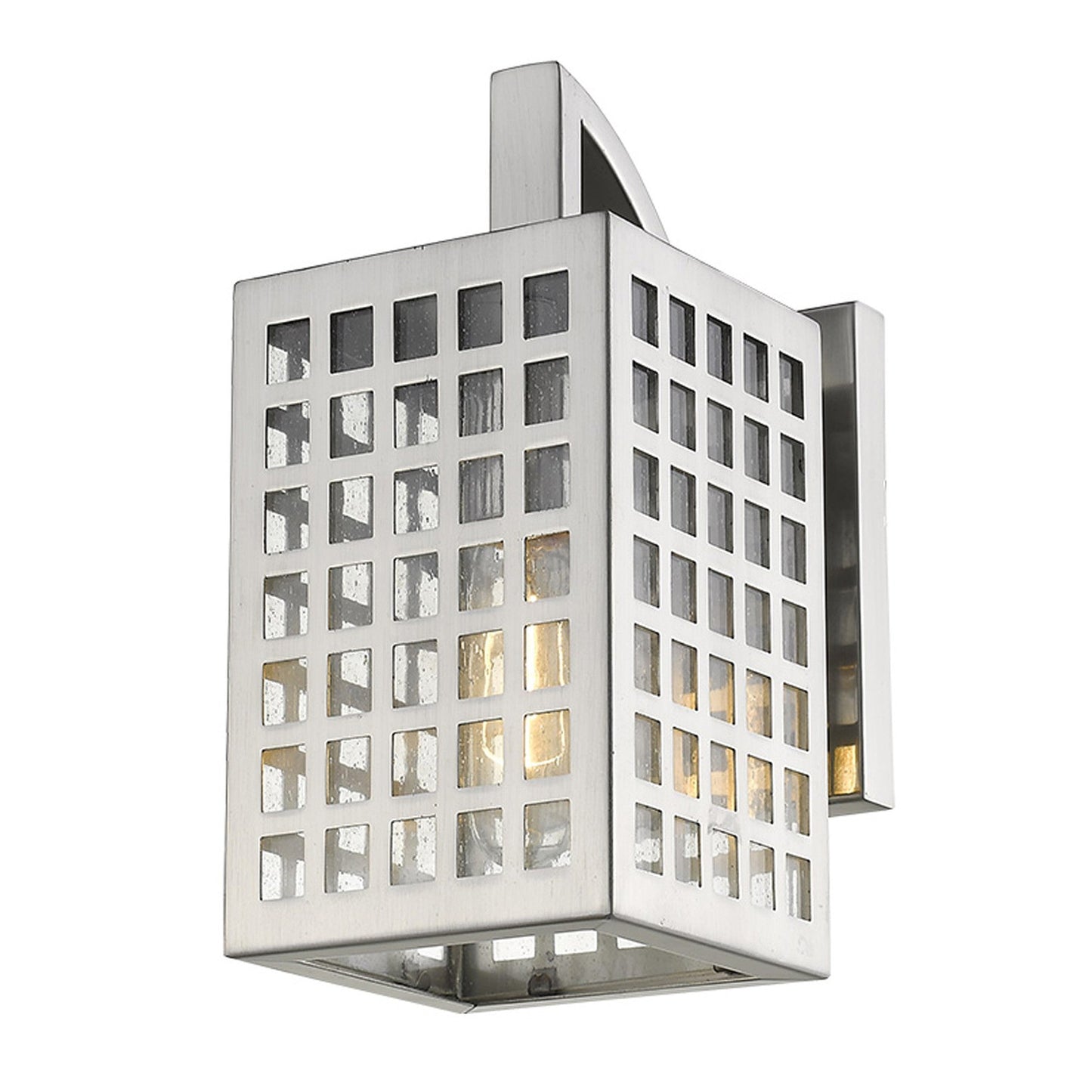 HomeRoots Letzel 1-Light Wall Light in Satin Nickel Finish
