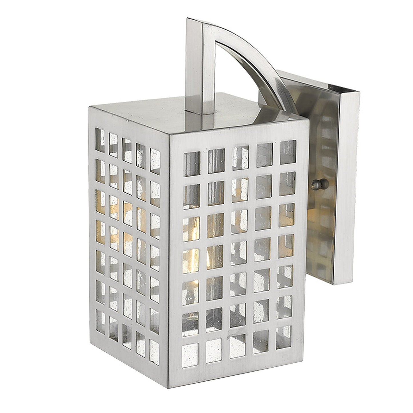 HomeRoots Letzel 1-Light Wall Light in Satin Nickel Finish