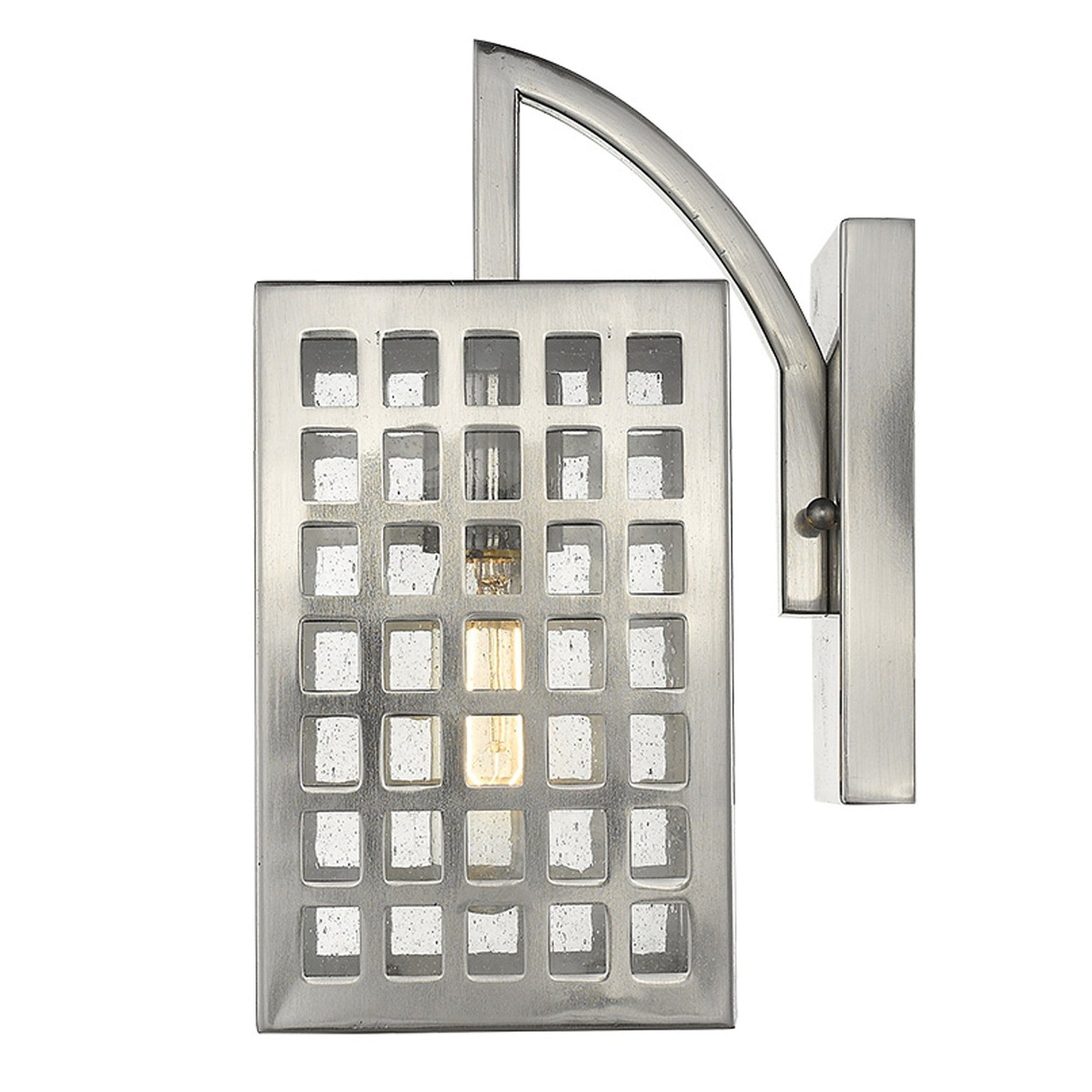 HomeRoots Letzel 1-Light Wall Light in Satin Nickel Finish