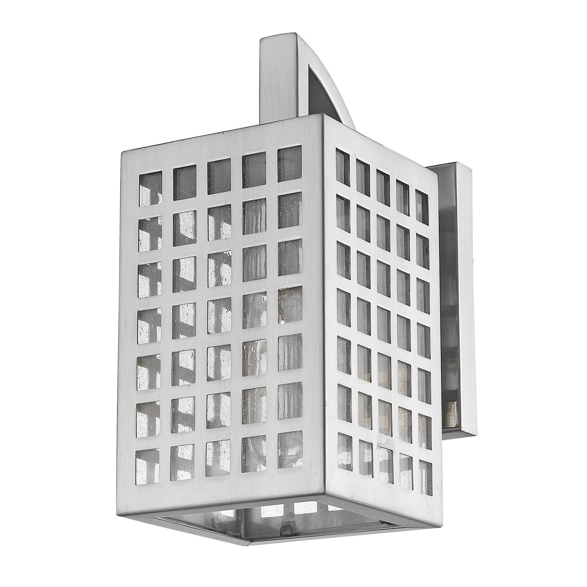 HomeRoots Letzel 1-Light Wall Light in Satin Nickel Finish