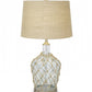 HomeRoots Light Blue Bubble Glass Coastal Table Lamps in Set of Two