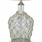 HomeRoots Light Blue Bubble Glass Coastal Table Lamps in Set of Two