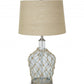HomeRoots Light Blue Bubble Glass Coastal Table Lamps in Set of Two