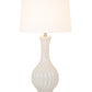 HomeRoots Light Gray Curved Ceramic Table Lamps in Set of Two