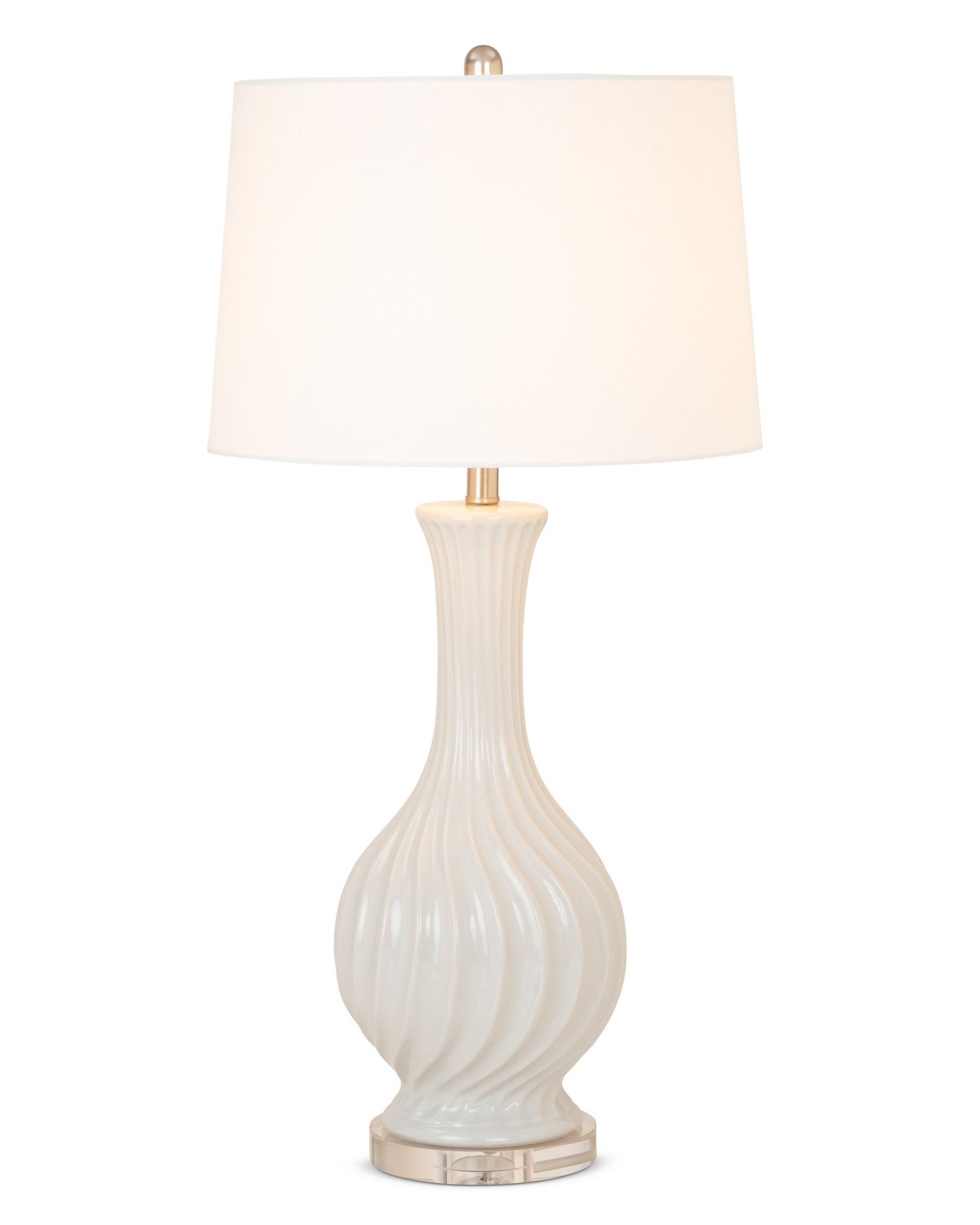 HomeRoots Light Gray Curved Ceramic Table Lamps in Set of Two