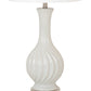 HomeRoots Light Gray Curved Ceramic Table Lamps in Set of Two