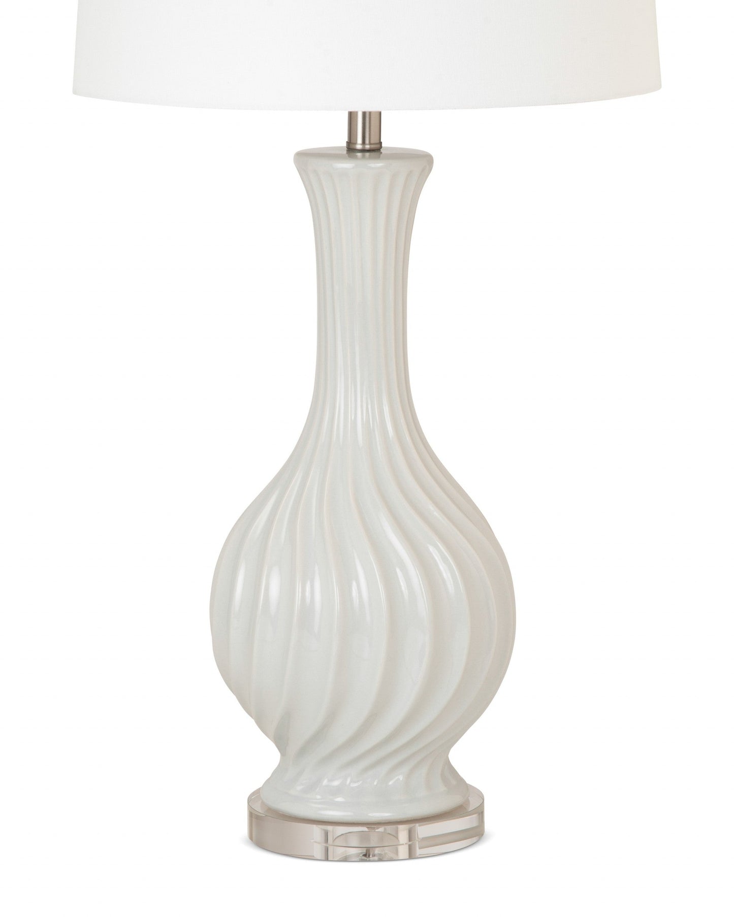 HomeRoots Light Gray Curved Ceramic Table Lamps in Set of Two