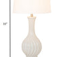 HomeRoots Light Gray Curved Ceramic Table Lamps in Set of Two