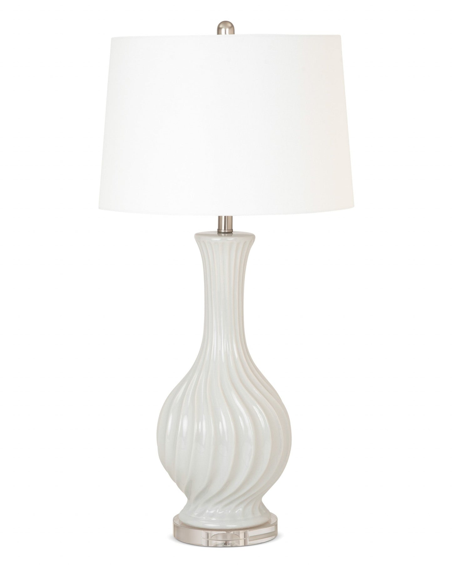 HomeRoots Light Gray Curved Ceramic Table Lamps in Set of Two