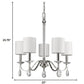 HomeRoots Lily 5-Light Polished Nickel Chandelier With Fabric Shades And Crystal Accents