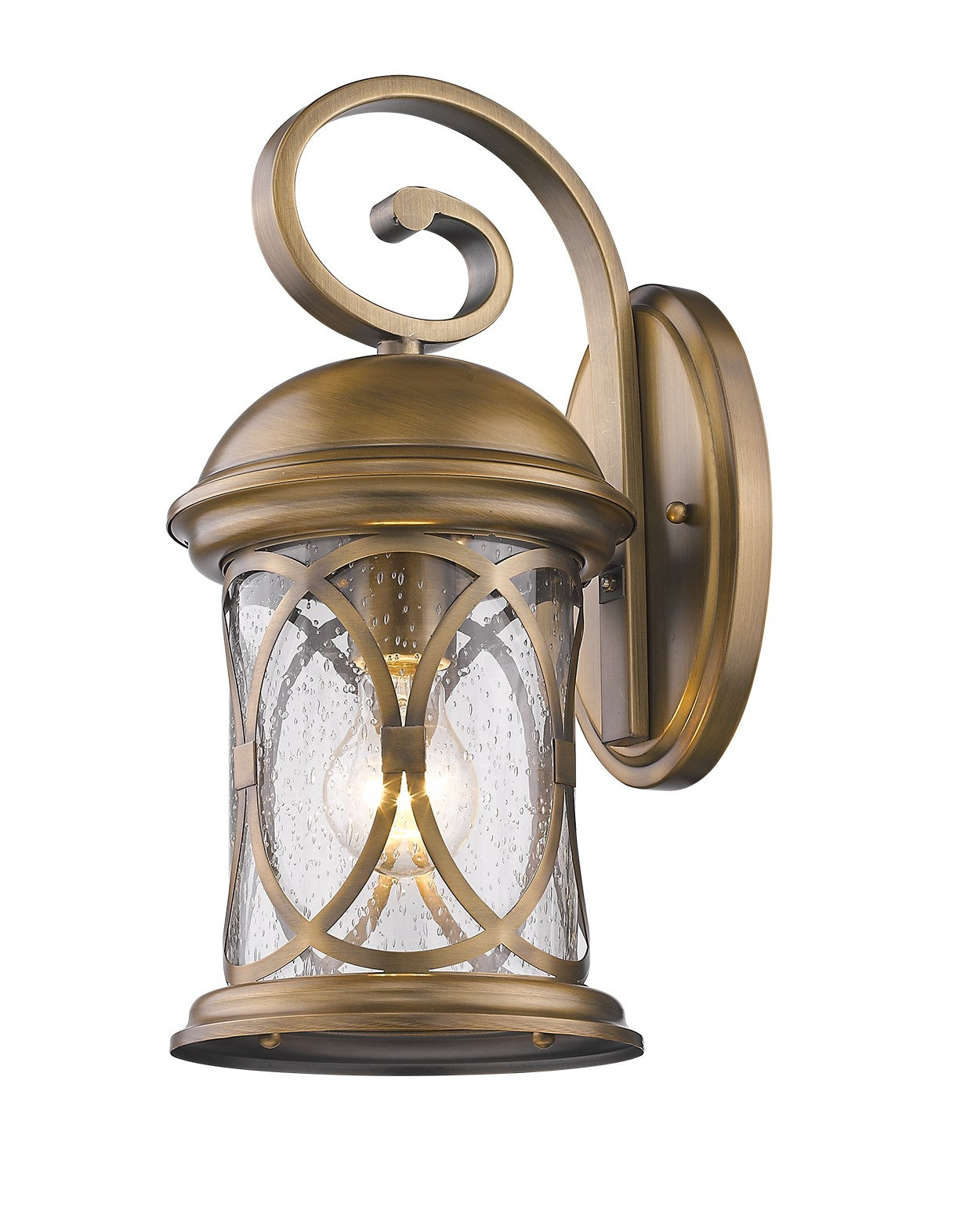 HomeRoots Lincoln 1-Light Wall Light in Antique Brass Finish