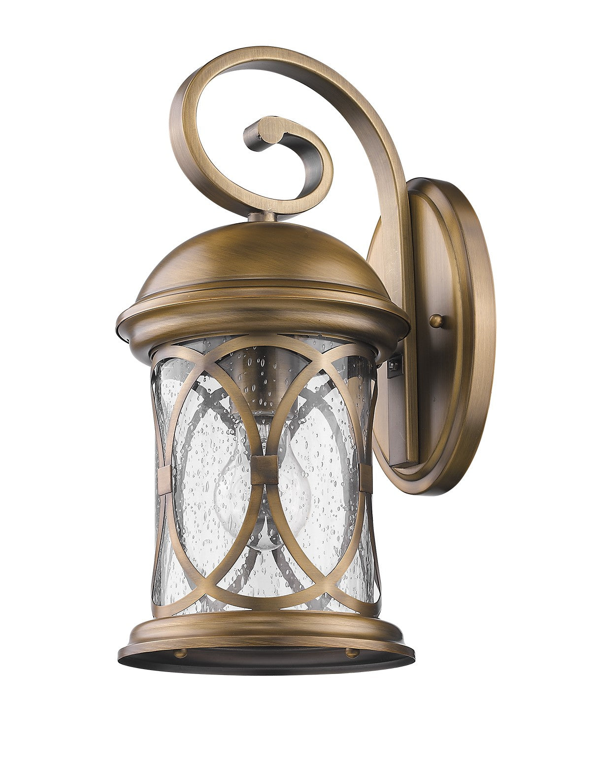 HomeRoots Lincoln 1-Light Wall Light in Antique Brass Finish