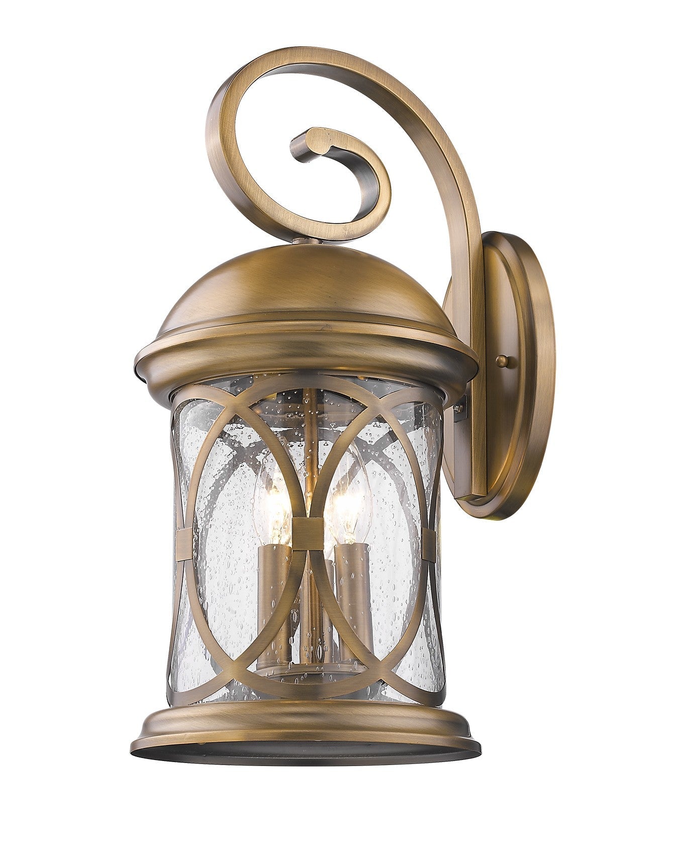 HomeRoots Lincoln 3-Light Wall Light in Antique Brass Finish